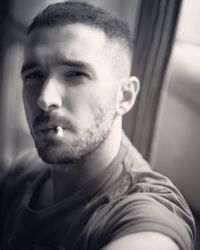 Close-up portrait of young man