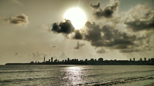 Scenic view of sea at sunset