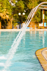 Water flowing in swimming pool