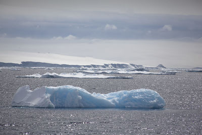 Scenic view of sea against sky during winter