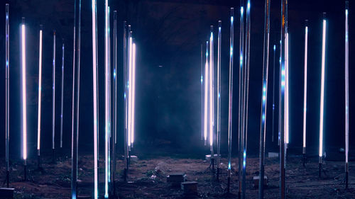 Panoramic shot of illuminated building at night