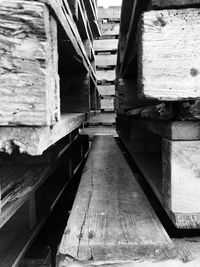 Narrow pathway along built structures