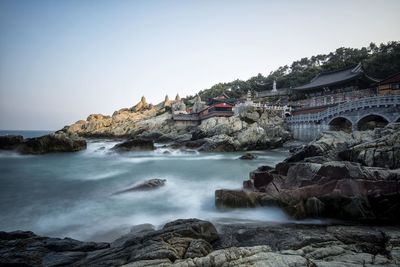 Haedong yonggungsa temple seen from rocky shore