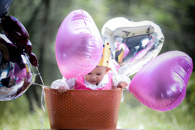 Close-up of balloons