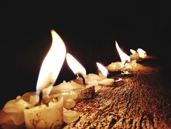 Close-up of burning candle