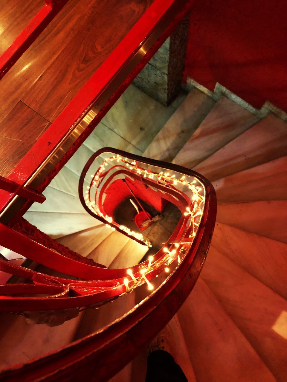 CLOSE-UP VIEW OF SPIRAL STAIRCASE