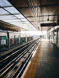 Train at railroad station platform