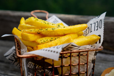 Close-up of food on table