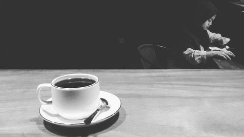 Close-up of coffee on table
