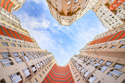 Low angle view of buildings against sky