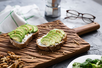 Close-up of food on table