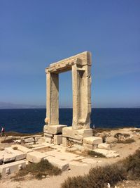 Stone structure against sea