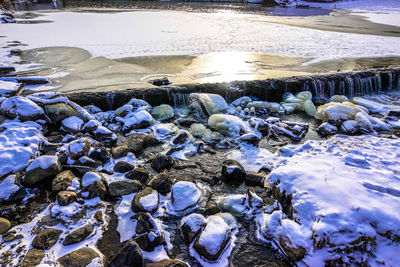 Scenic view of frozen lake