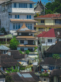 High angle view of residential buildings