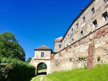 Built structure against clear blue sky