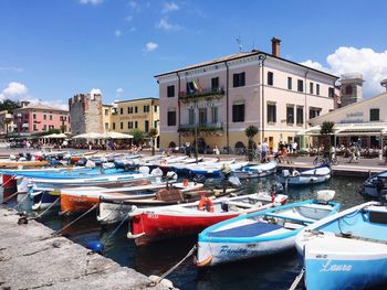 View of boats in calm sea