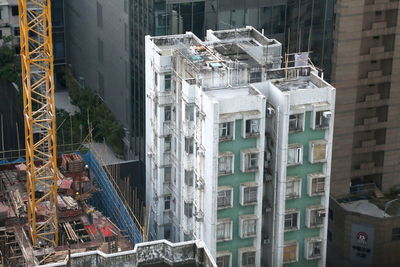 High angle view of buildings in city