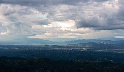Scenic view of dramatic landscape against sky