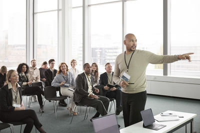 Man having presentation during business seminar