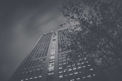 Low angle view of modern building against sky