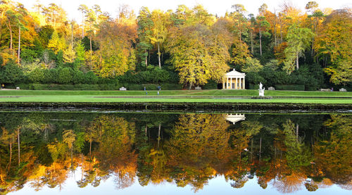 Reflection of trees on lake during autumn