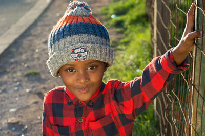 Portrait of boy in hat