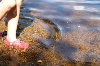 Close-up of hand in water