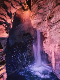 Scenic view of waterfall