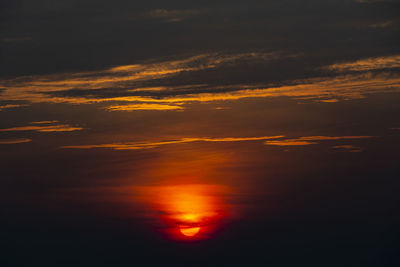 Scenic view of dramatic sky during sunset