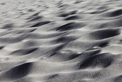 High angle view of sand at beach