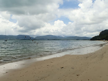 Scenic view of beach against sky