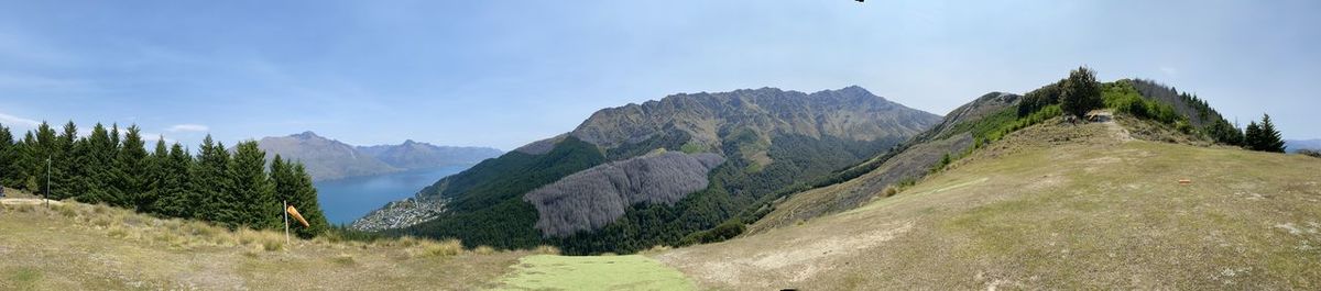 Panoramic view of mountains against sky