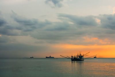 Scenic view of sunset over sea
