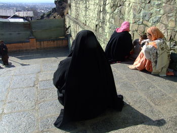 Women on steps