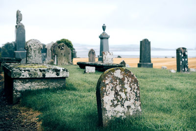 Tombstones at cemetery