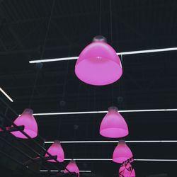 Low angle view of balloons hanging from ceiling