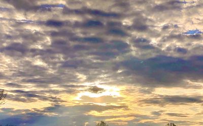 Low angle view of clouds in sky during sunset