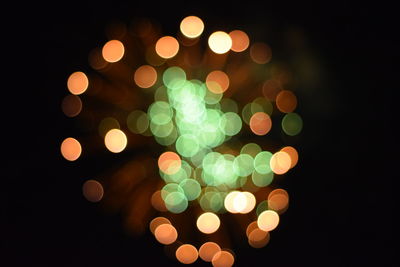 Defocused image of illuminated christmas lights