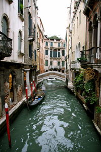 Canal passing through city buildings