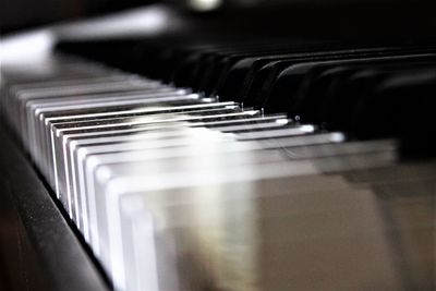 Close-up of piano keys