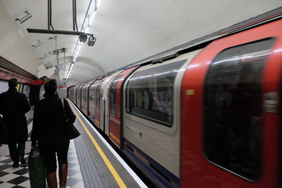 Train at subway station
