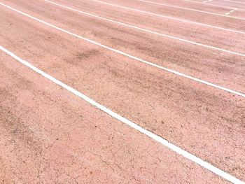 High angle view of running track