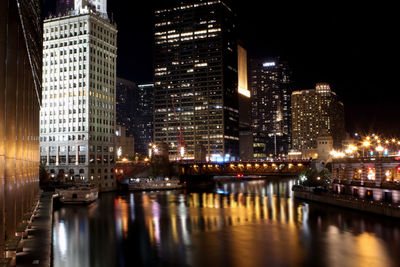 Illuminated city at night