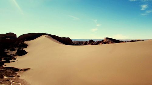 Panoramic view of desert against sky