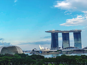 Modern buildings in city against sky