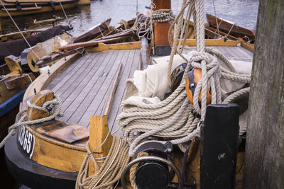 Boat moored on sea