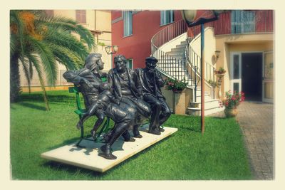 Built structure in lawn