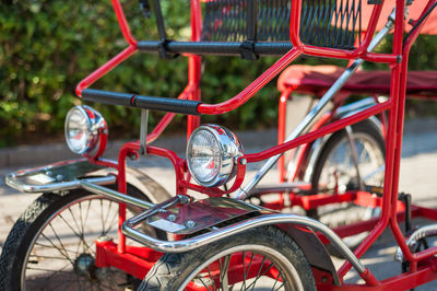 Close-up of bicycle wheel