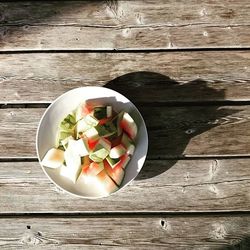 Close-up of food on wooden table