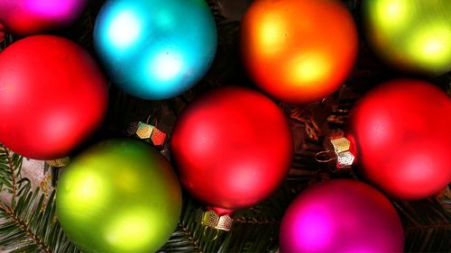 Beautiful colorful christmas balls for the christmas tree.